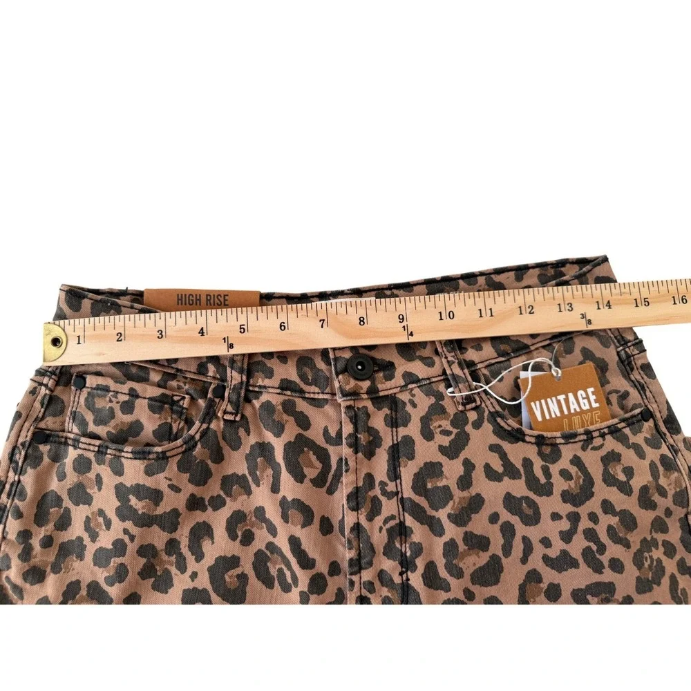Kensie Jeans The‎ Ella High Rise Straight Snow Leopard Print Pants 6/28 NWT
